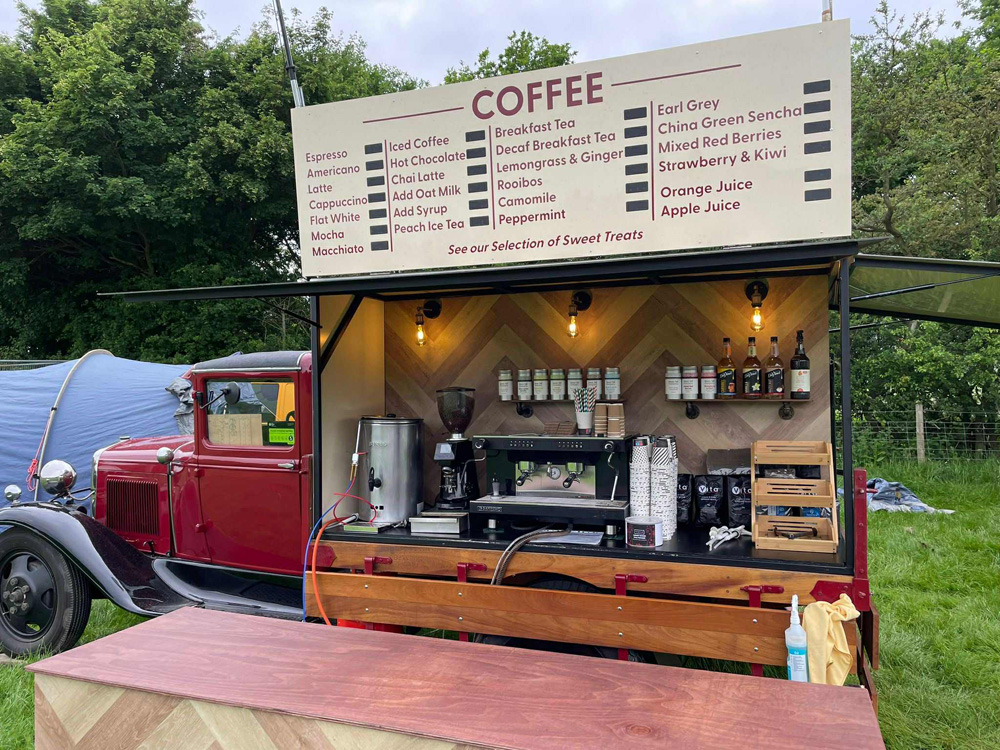 Coffee bar setup at an event